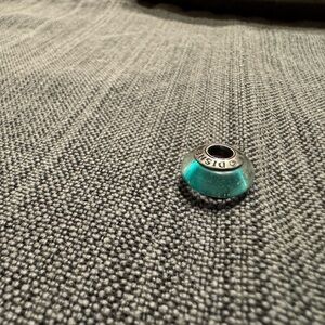 Pandora Disney Silver and Teal Charm Bead Murano